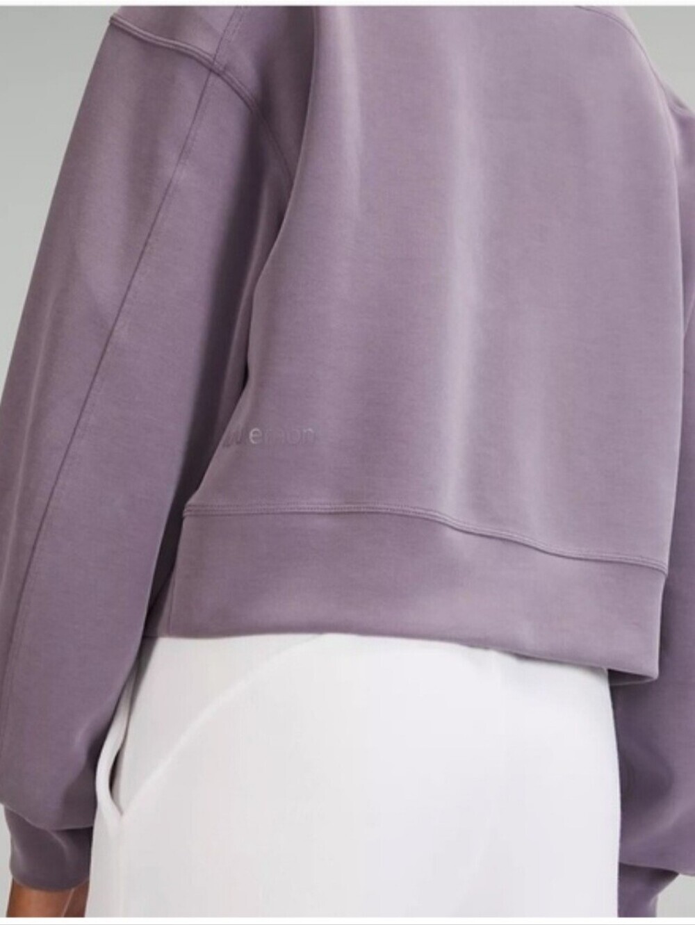 Lululemon Perfectly Oversized Cropped Lavender Crewneck Sweatshirt Size 6 - Picture 5 of 9